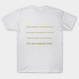Christian Products - You Are Amazing God | Inspired by Chris Tomlin's Biblical lyrics T-Shirt